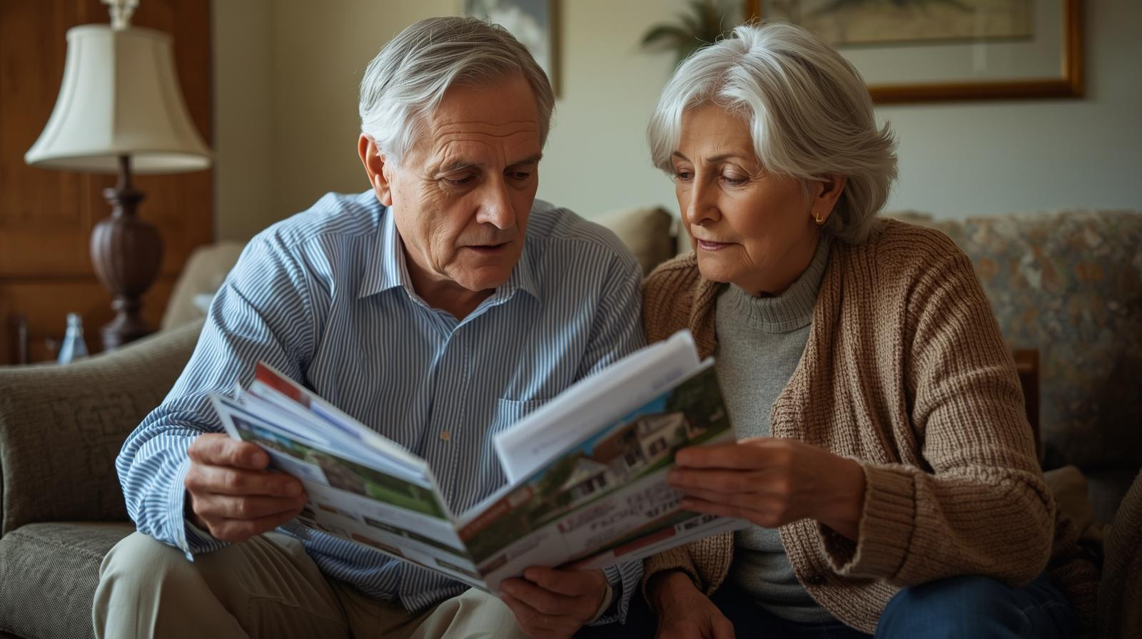 Senior couple downsizing