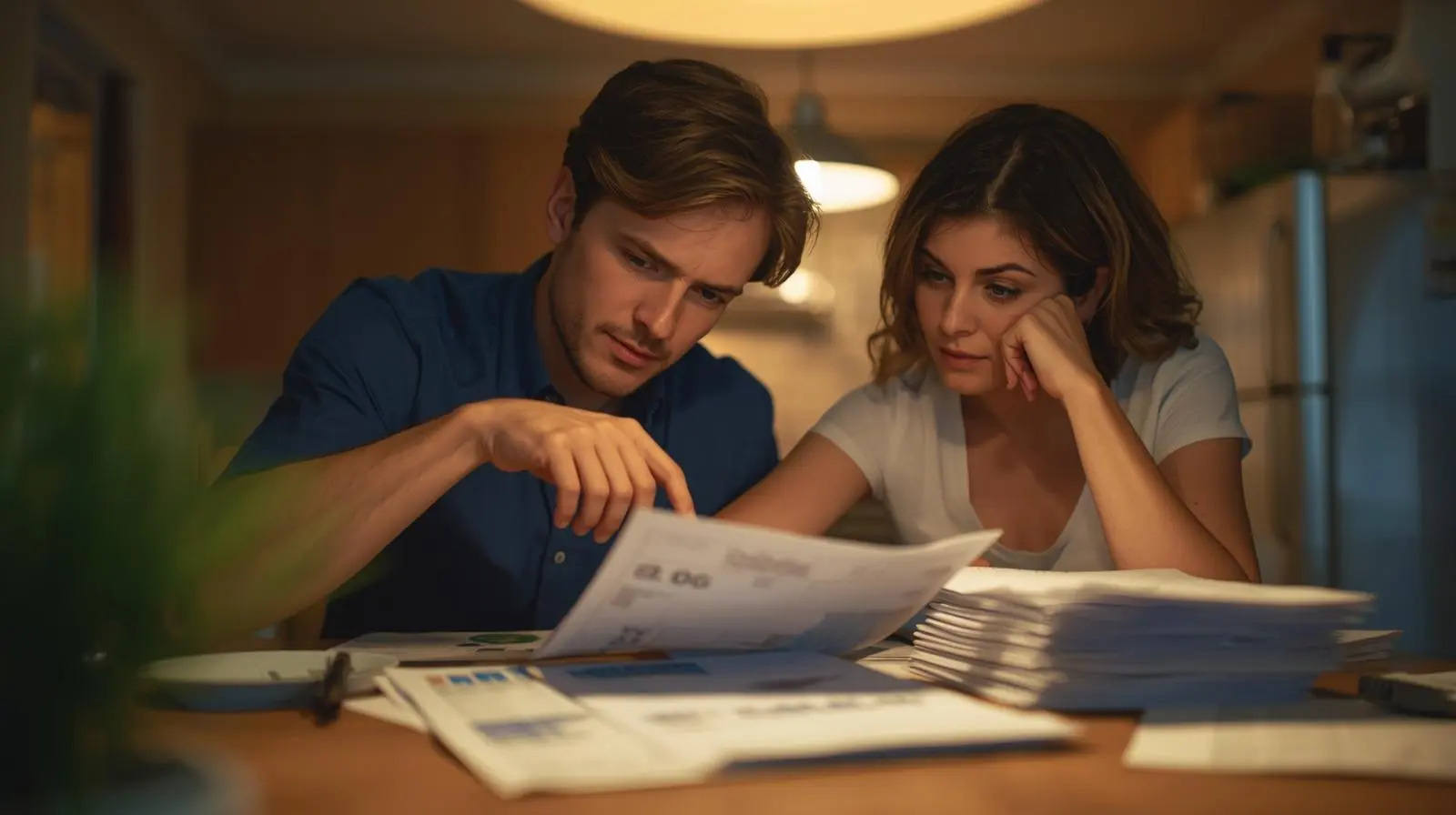 Young couple working on phoenix property taxes