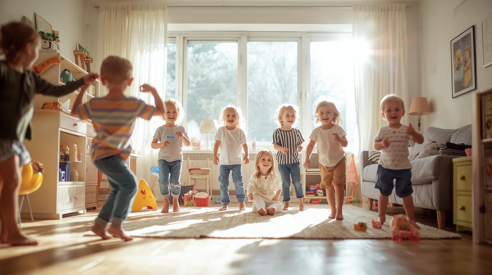 kids playing indoors
