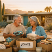middle age couple trying to figure out "how much does it cost to sell my phoenix home?