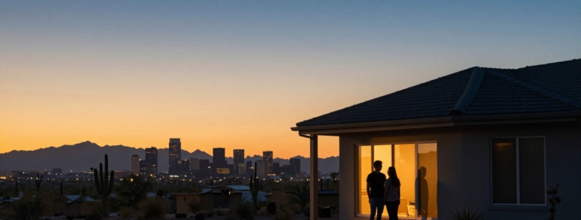 an image of first-time homebuyers in phoenix, trying to make a decision